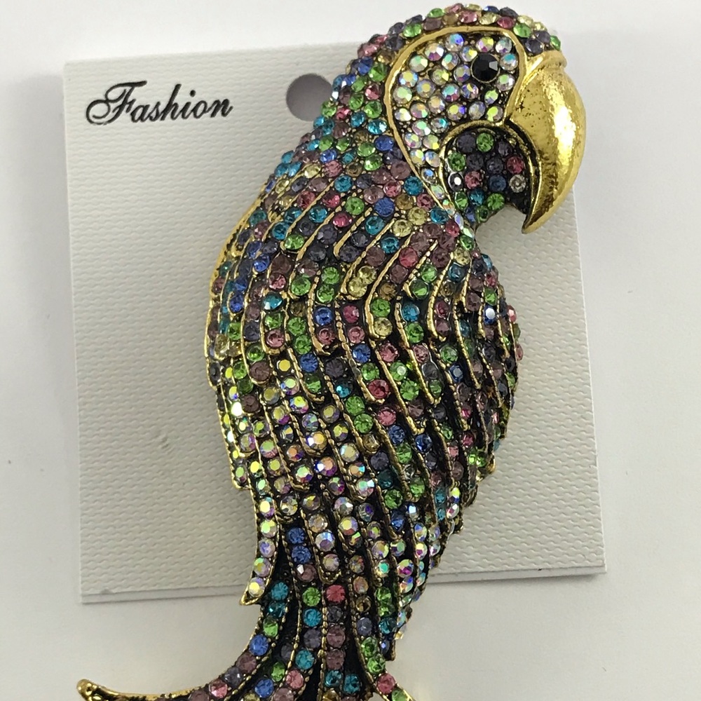 Parrot multi color brooch